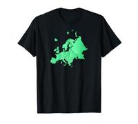 verde, mappa, di, europa, con, paesi, confini Maglietta