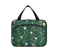 Verde Margherita Fiore e Ape Hanging Toiletry Bag Hanging Travel Organizer con gancio, Designer Pieghevole Appeso Makeup Bag per mamma Backpacking Bolsa para maquillaje L