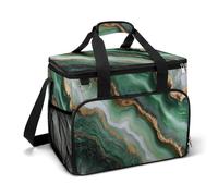 Verde Marmo Pietra Texture Campeggio Cooler Bag Isolato Spiaggia Coolers Portatile a Prova di Perdita Borse con Tracolla