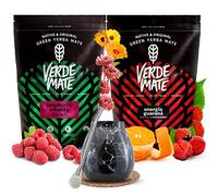 Verde Mate Yerba Mate Energizzante Set con Tazzina 1kg (2x500g) - Energia Guarana, Raspberry Vitality, Con Guaranà e Frutta, Caffeina Naturale