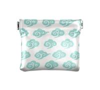 Verde menta Cinese Nuvola di buon auspicio Modello Delle Donne di Modo Piccolo In Pelle Cambiamento Borsa Impermeabile Portamonete per le Donne de Mujer para monedas