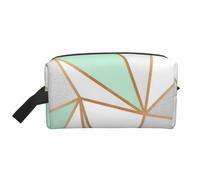 Verde Menta Grigio Oro Geo, Borsa per il trucco Borsa per cosmetici Borsa da viaggio portatile da viaggio Borsa per trucco Organizer