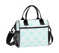 Verde menta Plaid Bambini Lunch Bag con Tracolla Robusta Lunch Box per Ragazzi per Cucina bolsas para el Pranzo