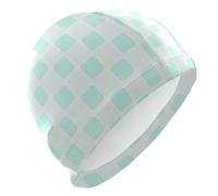Verde menta plaid tappi da bagno per capelli corti calvi nuoto impermeabile per gli uomini Protezione dei capelli e riduzione della resistenza gorros para natacion