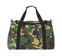 Verde Militare Camo Stampa Grande Tela Viaggio Duffel Bag Weekender Borse per le Donne Pernottamento Bag Carry On Tote Bag, nero, Taglia unica