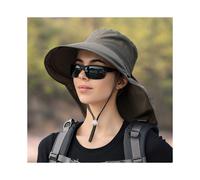 (Verde militare) Cappelli estivi da uomo con visiera a foro per coda di cavallo, leggeri e di design, con tesa