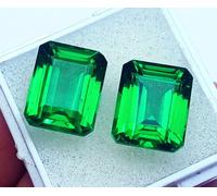 Verde Naturale Granato 18 KT Certificato Smeraldo Forma Loose Gemma Paio PG05