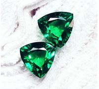 Verde Naturale Granato 9 A 10Ct Loose Gemma Cubico Forma Paio Certificato R262