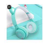 (Verde) Nuovo auricolare wireless Bluetooth 5.0 alla moda e carino con luce LED Y08M, auricolari luminosi