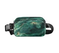 Verde Oro Lusso Texture Marmo Moda Cerniera Fanny Pack Sling Bag per piccolo imprenditore Grande Capacità con Cinghia Regolabile per Viaggi Shopping Running bolsa de cintura para