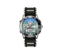 (Verde) Orologio da uomo con sveglia e cronometro impermeabile e luce notturna S8023