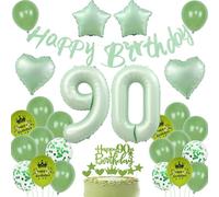 Verde palloncini 90 anni compleanno,palloncino verde salvia 90 anni compleanno,Decorazione festa 90 anni compleanno,Palloncino 90 anni compleanno Uomo Donna,Verde 90 anni Toppers per Torta