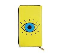 Verde Palma Foglie Rosa In Pelle Lungo Portafoglio Palmare Delle Donne Portafoglio Per Carta Di Credito Contanti Coin Storage, Evil Eye, Taglia unica