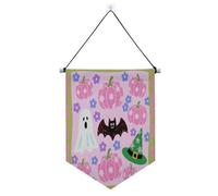 Verde pastello fresco floreale Halloween banner gancio per parete con asta telescopica porta anteriore banner festa banner e decorazioni per Festival & giorno speciale banderitas para fiestas