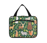 Verde Personalizzato Animale Selvaggio Appeso Borse Da Toilette per Gli Uomini con Gancio, Necessità Di Progettazione Grande Capacità Makeup Bag per papà Bagno estuches para maquillaje L