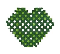Verde Polka Dots Print Art Mattone Puzzle a forma di cuore DIY Building Blocks Set 3D Puzzle Home Decor 53 pezzi