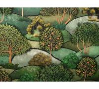 Verde Prato Albero Cotone Tessuto Tenda Fodera Cuscino Coperta Utilizzare