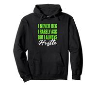 Verde Raramente Mai Sempre Hustle Grafica Verde Felpa con Cappuccio