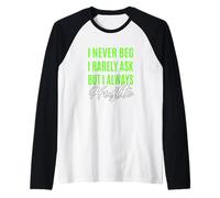 Verde Raramente Mai Sempre Hustle Grafica Verde Maglia con Maniche Raglan