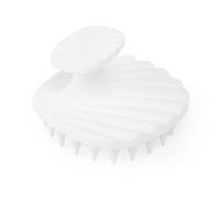 [Verde roccioso] Spazzola per shampoo in silicone con massaggio del cuoio capelluto, sollievo dalla forfora con setole morbide, per una pulizia delicata (grigio/giallo/verde/bianco) (bianco, spazzola