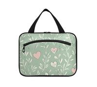 Verde Romantico San Valentino Amore Hanging Kit Rasatura Borsa da Viaggio con Gancio, Designer Necessities Borsa Trucco Grande Capacità per papà Hotel bolso de para Mujer L