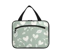 Verde Romantico San Valentino Amore Hanging Toiletry Borse per gli uomini con gancio, Designer Moda Medicina Borse per Viaggi Make up Backpacking bolso de para Mujer L