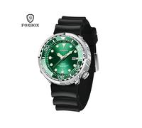 (Verde S)FOXBOX Orologio subacqueo da uomo di alta marca, impermeabile fino a 50 atmosfere, con data