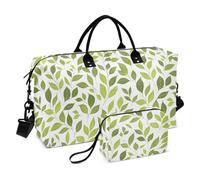Verde Safari Foglie Decorative Weekender Viaggio Pernottamento Borsa Palestra con Borsa da Toiletry per Trekking Grande Capacità Bolsa de para Mujer