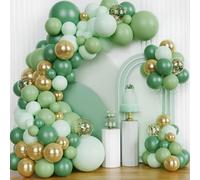 Verde Salvia Palloncini Arco Kit 147 Pezzi Oliva Verde Palloncini Ghirlanda Decorazione Oro Bianco per Palloncini Compleanno Jungle Baby Shower Feste Nuziali Anniversario Forniture