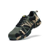 Verde Scarpe Antinfortunistiche con Punta in Acciaio, Morbuy Mesh Uomo Donna Sneaker Comode Traspiranti Scarpe da Lavoro Sportive di Sicurezza Cantiere (44EU=270mm,Mimetico-Verde)