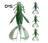 (verde scuro) 4 pezzi 10 cm/10 g esca morbida per gamberi con paillettes esca artificiale realistica