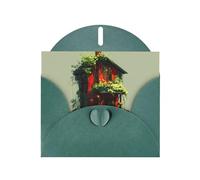 Verde scuro Vacanze saluto assegno carta vuota e perla bella nota vuota blocco VVXBHGR Camera rossa con viti verdi Modello