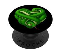 Verde Serpente Cuore Animale San Valentino Ragazzi Ragazze Bambini PopSockets PopGrip Adesivo
