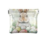 Verde Stripe Coniglio Coniglio Uova di Pasqua Moda Donna Piccola Borsa Della Moneta In Pelle Portafoglio Gioielli Decorativi per Gli Uomini Donne Viaggio soporte de monedas para carro