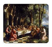 Verde Tappetino Mouse Piccolo 200x180mm, Tappetini Mouse Gaming L'Ultima Cena, Mousepad Impermeabile e Antiscivolo, con Bordo Cucito, Pratica e Facile da Pulire, Ufficio, Laptop, PC, Regalo 0-7725