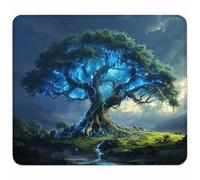 Verde Tappetino Mouse Piccolo 340x280mm, Tappetini Mouse Gaming Albero, Mousepad Impermeabile e Antiscivolo, con Bordo Cucito, Pratica e Facile da Pulire, Ufficio, Laptop, PC, Regalo Uomo C-7496