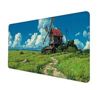 Verde Tappetino Mouse XXL 900 x 300mm, Tappetino Mouse Prateria Mousepad con Bordi Cuciti, Impermeabile Tappeto Scrivania Base in Gomma Antiscivolo Sottomano Scrivania per Hogar, PC, Laptop -hjw25066G