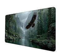 Verde Tappetino Mouse XXL 900 x 400 mm, Tappetino Mouse Aquila Mousepad con Bordi Cuciti, Impermeabile Tappeto Scrivania Base in Gomma Antiscivolo Sottomano Scrivania per Hogar, PC, Laptop -hjw250640