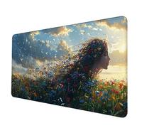 Verde Tappetino Mouse XXL 900 x 400 mm, Tappetino Mouse Donna Mousepad con Bordi Cuciti, Impermeabile Tappeto Scrivania Base in Gomma Antiscivolo Sottomano Scrivania per Hogar, PC, Laptop -hjw2506VK
