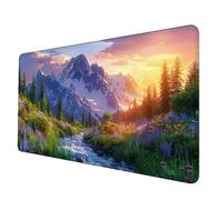 Verde Tappetino Mouse XXL 900 x 400mm, Tappetino Mouse Montagna Mousepad con Bordi Cuciti, Impermeabile Tappeto Scrivania Base in Gomma Antiscivolo Sottomano Scrivania per Hogar, PC, Laptop -hjw2506S6