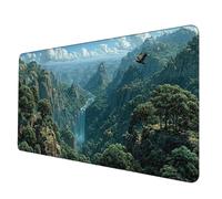 Verde Tappetino Mouse XXL 900 x 400mm, Tappetino Mouse Natura Mousepad con Bordi Cuciti, Impermeabile Tappeto Scrivania Base in Gomma Antiscivolo Sottomano Scrivania per Hogar, PC, Laptop -hjw25066M
