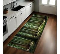 Verde Tappeto Cucina 50x180 cm Struttura dell'albero della foresta Lavabile Multiuso Resistente Passatoia Cucina Antimacchia Sotto Lavandino Fornelli