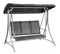 VERDELOOK Amalfi, Dondolo in Acciaio a 3 posti con tettuccio, 178x113 h165 cm, Grigio, per arredo Giardino
