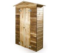 VERDELOOK | Armadio Ripostiglio Multiuso in Legno Impregnato per Attrezzi, 135x61x202 CM (al Tetto), Casetta Giardino