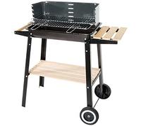 VERDELOOK Barbecue in Acciaio a Carrello con ripiano, 83.5x41/46x86 cm.