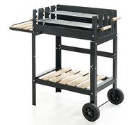 VERDELOOK Barbecue in Acciaio a Carrello Larghezza 90 cm, Ideale Come griglia da Esterno