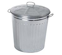 VERDELOOK Bidone per Rifiuti con Coperchio, Diametro 42 cm, Altezza 49 cm, in Zinco, Capienza 62 Litri, Cestino, Pattumiera per Immondizia, per Spazzatura, Bidone con Maniglie