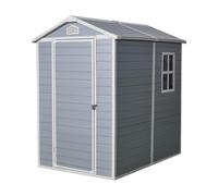 VERDELOOK | BOXY, Casetta da Giardino con Tetto a Due Falde, 193x124 - H.198 cm, Casetta con Porta a Battente, Finestra e Pavimento Incluso, Ricovero Attrezzi da Giardino, Struttura acciaio Zincato