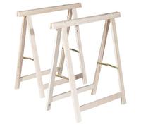 COPPIA CAVALLETTI PIEGHEVOLE CAVALLETTO IN LEGNO ABETE 75x75cm VERDELOOK