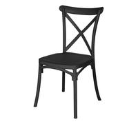 VERDELOOK Cross Sedia in Polipropilene Impilabile 47x48 H90cm Nero